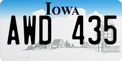 IA license plate AWD435