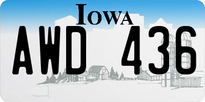 IA license plate AWD436