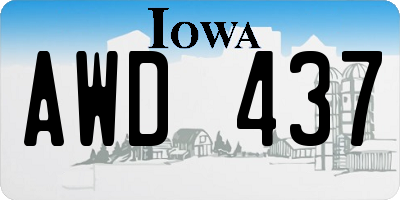 IA license plate AWD437
