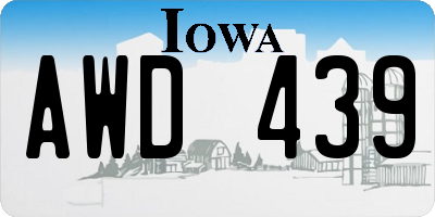 IA license plate AWD439