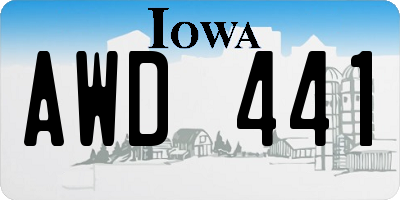 IA license plate AWD441