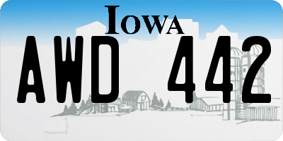 IA license plate AWD442