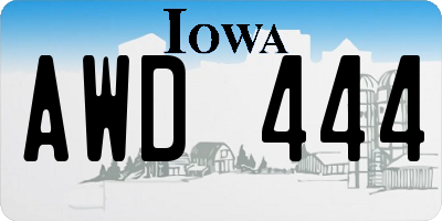 IA license plate AWD444
