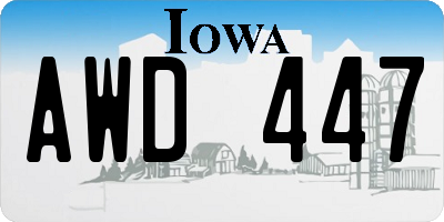 IA license plate AWD447