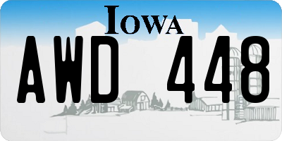IA license plate AWD448