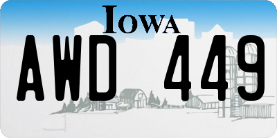 IA license plate AWD449