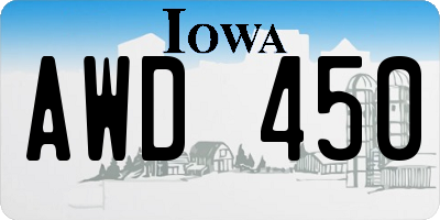 IA license plate AWD450