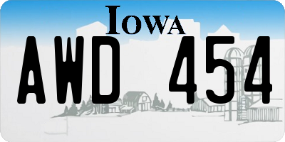 IA license plate AWD454