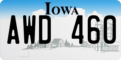 IA license plate AWD460