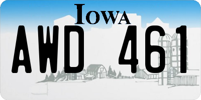 IA license plate AWD461