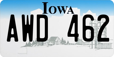 IA license plate AWD462