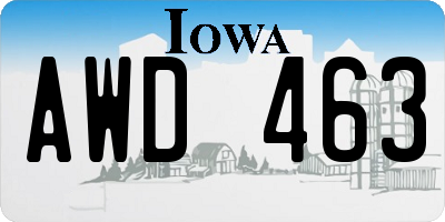 IA license plate AWD463