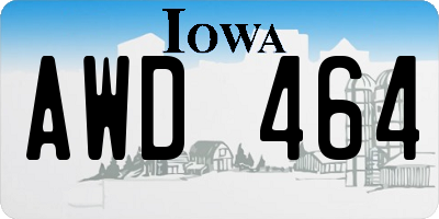 IA license plate AWD464