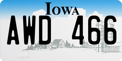 IA license plate AWD466