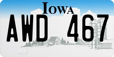 IA license plate AWD467