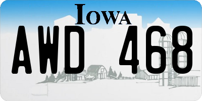 IA license plate AWD468