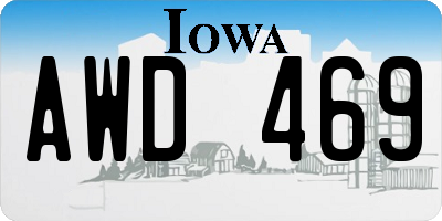 IA license plate AWD469