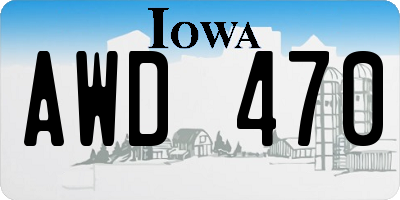 IA license plate AWD470