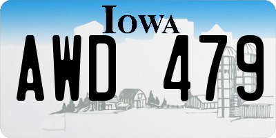 IA license plate AWD479