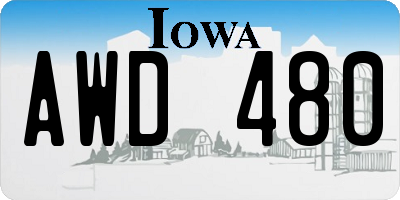 IA license plate AWD480