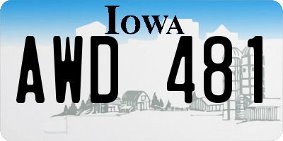 IA license plate AWD481