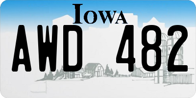 IA license plate AWD482