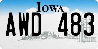 IA license plate AWD483