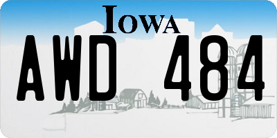IA license plate AWD484