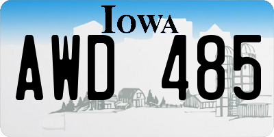 IA license plate AWD485