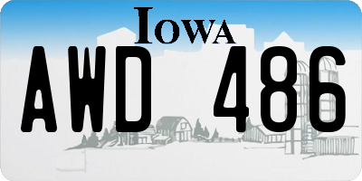 IA license plate AWD486
