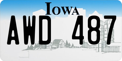 IA license plate AWD487
