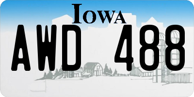 IA license plate AWD488