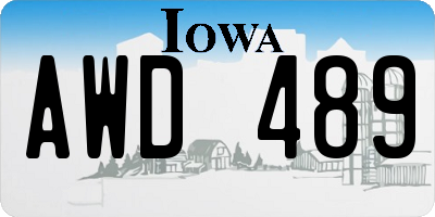 IA license plate AWD489