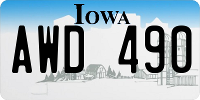 IA license plate AWD490
