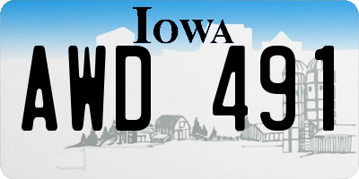 IA license plate AWD491
