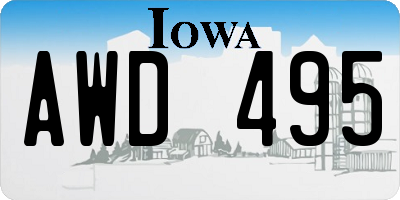 IA license plate AWD495
