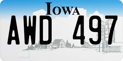 IA license plate AWD497