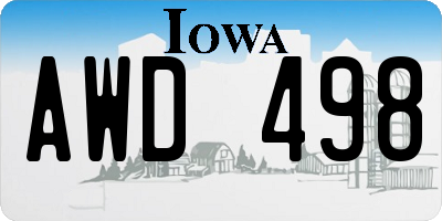 IA license plate AWD498