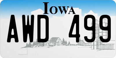 IA license plate AWD499