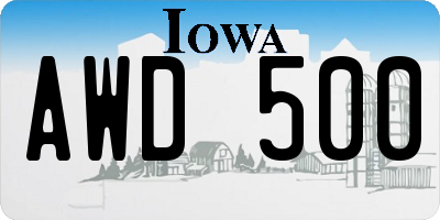 IA license plate AWD500