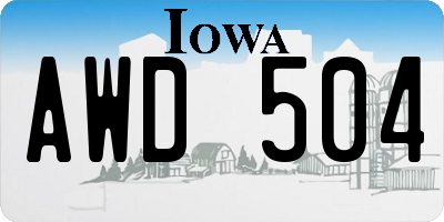 IA license plate AWD504
