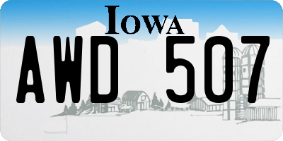 IA license plate AWD507