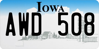 IA license plate AWD508