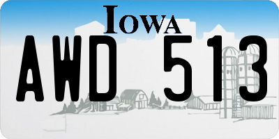 IA license plate AWD513