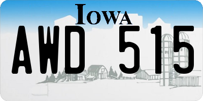 IA license plate AWD515
