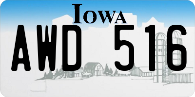 IA license plate AWD516