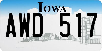IA license plate AWD517