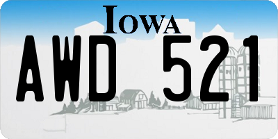 IA license plate AWD521
