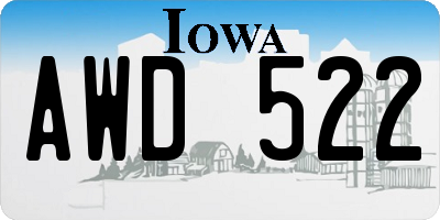IA license plate AWD522