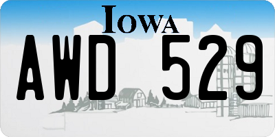 IA license plate AWD529
